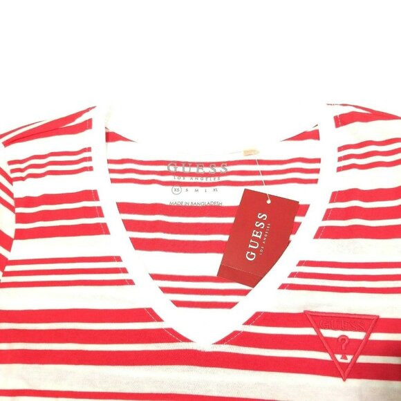 Guess Women's‎ V-neck Top Short Sleeve Logo Tee New - Picture 5 of 6